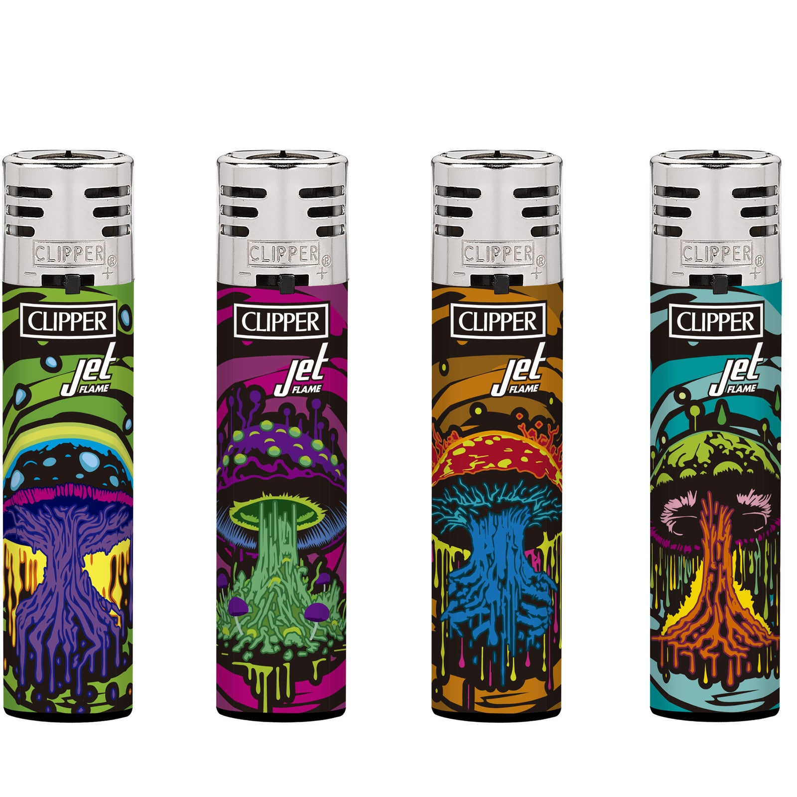 Clipper Jet Flame Windproof Lighter Dark Mushrooms  x 48 pack CKJ3A107BCH