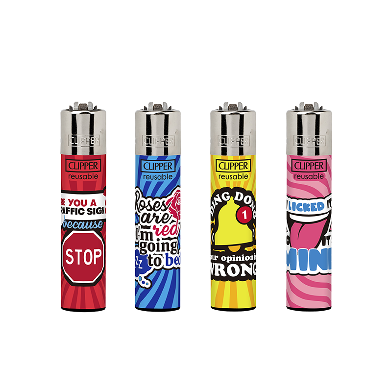 Clipper Classic Large Lighter FUNNY SENTENCES X 48 lighters CL3A006UKH