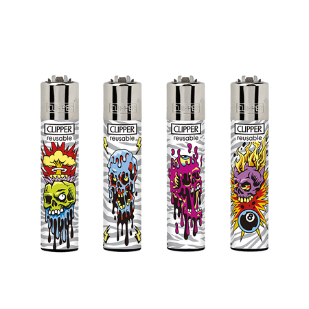New Clipper Classic Large Lighter SKULLS CORPZ 2 X 48 lighters CL3A1216UKH