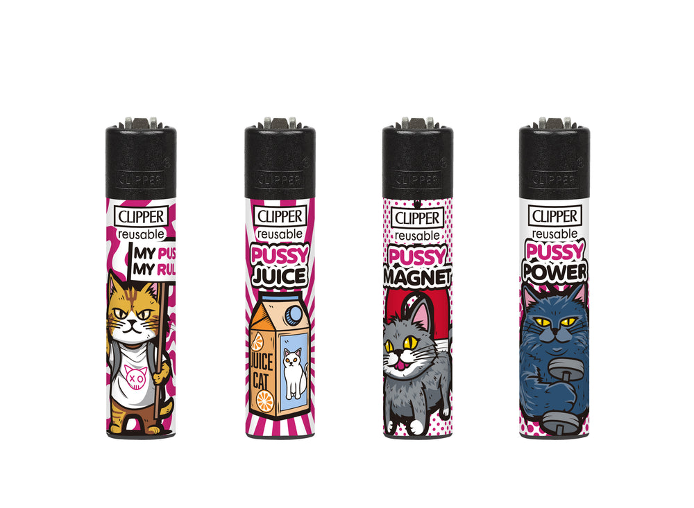 Clipper Micro Mini Printed Lighter Pussycat  x 48 pck