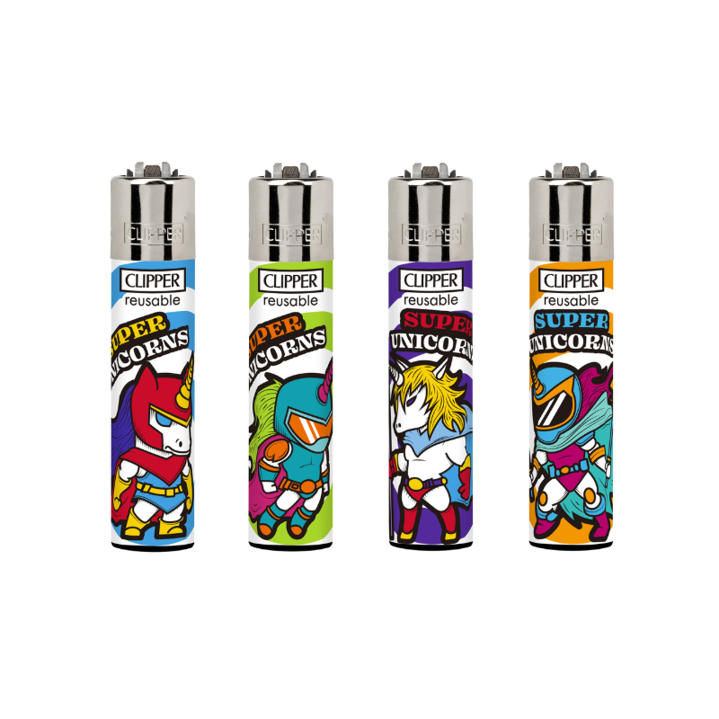 Clipper Lighter Super Unicorns CL3A1825BCH X 48 lighters