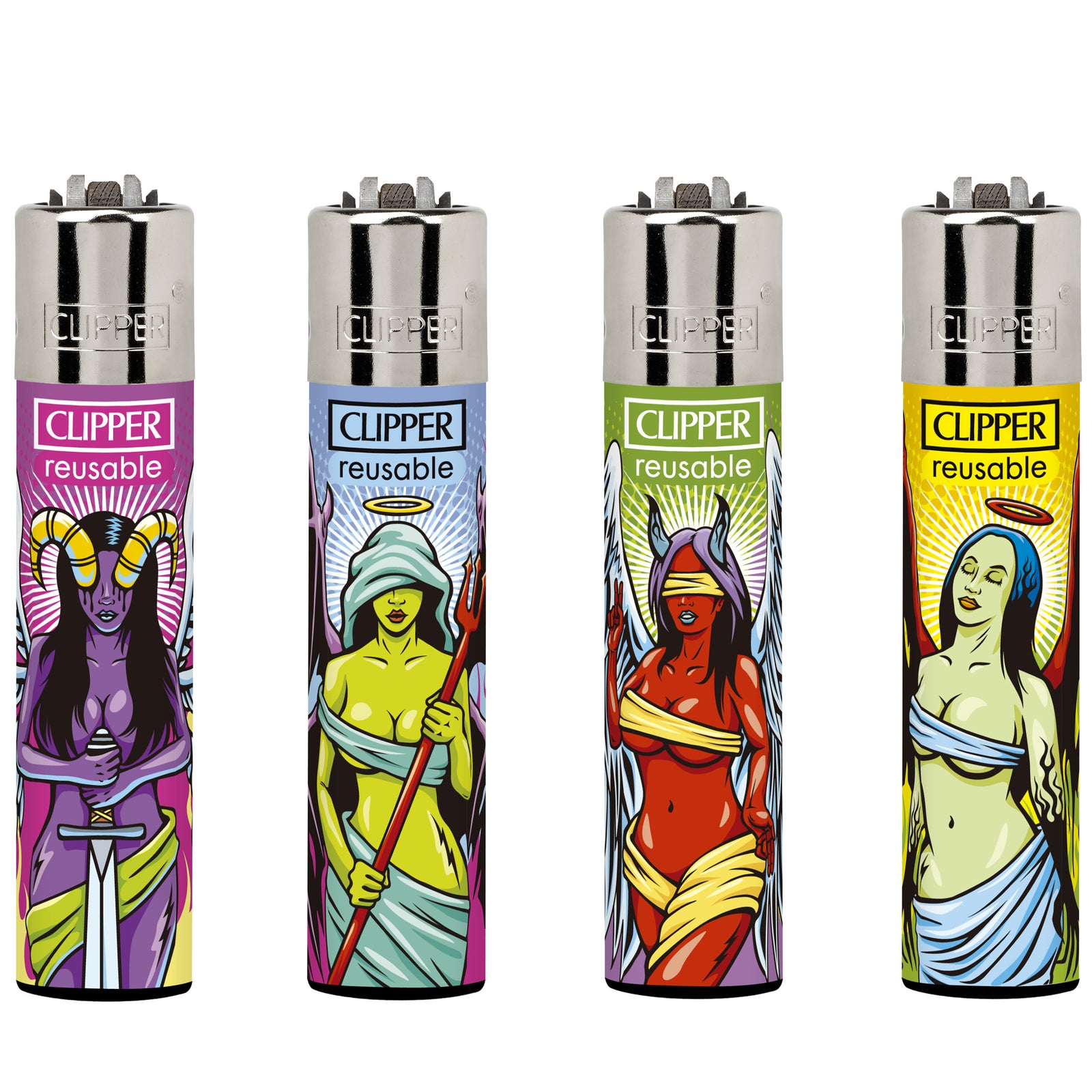 Clipper Classic Large Lighter Angel vs Demons LB 1 X 48 lighters CL3A1855UKH