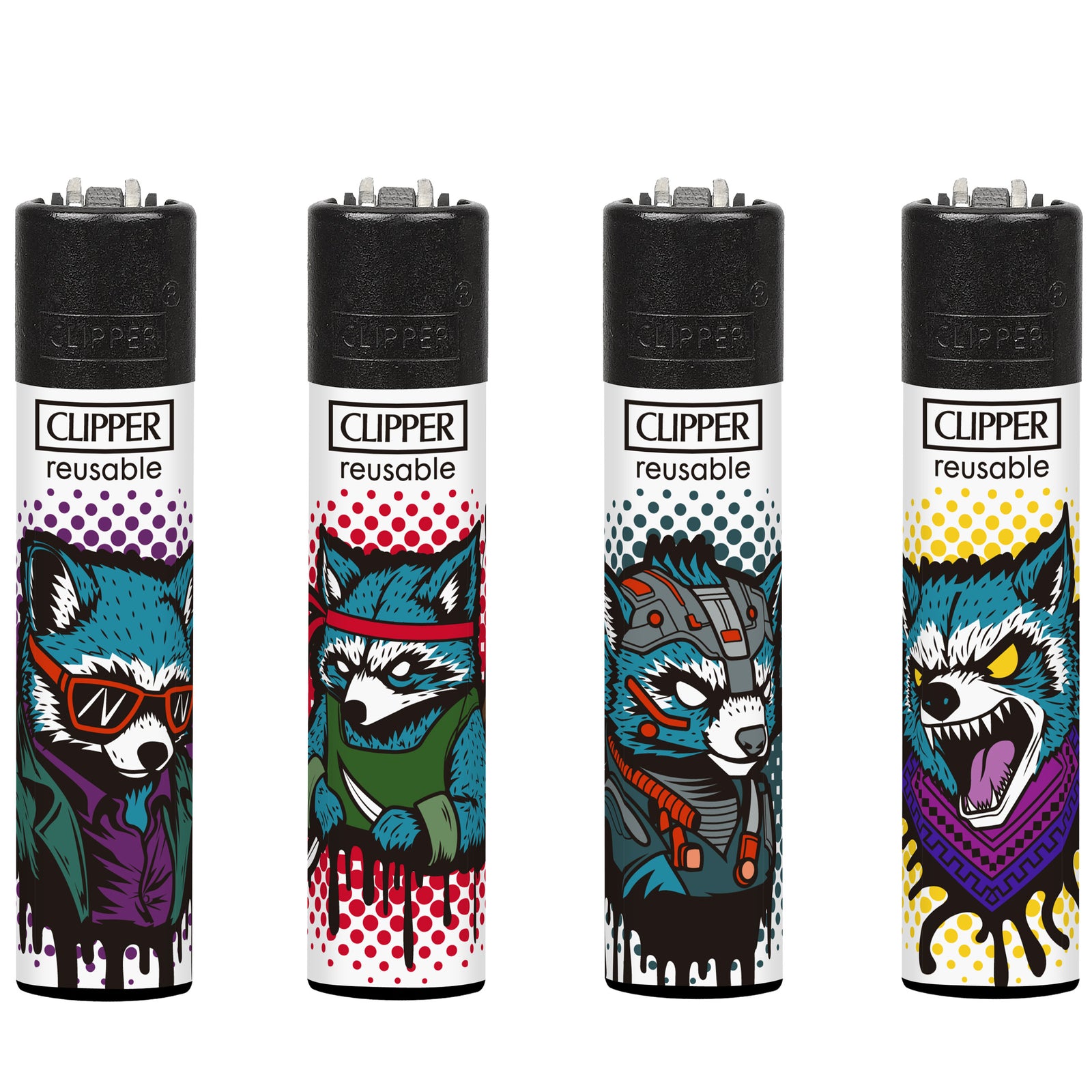 Clipper Classic Large Lighter RACOONS X 48 lighters