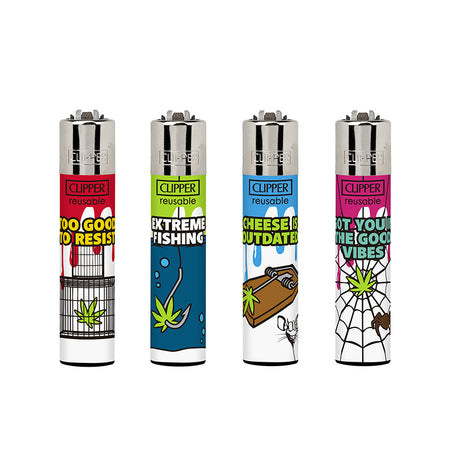 New Clipper Classic Large Lighter GREEN BAIT X 48 lighters CL3A1910UKH