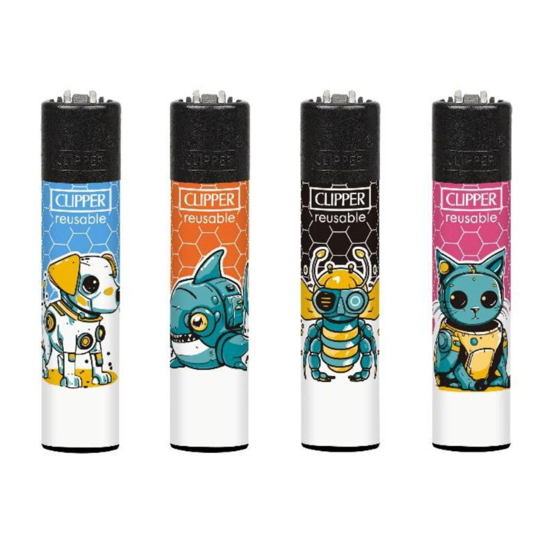 Clipper Classic Large Lighter Animals Robots B BW 1 X 48 lighters