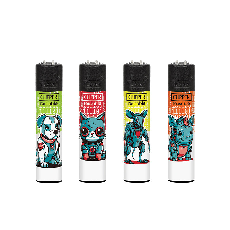 Clipper Classic Large Lighter ANIMAL ROBOTS 3 X 48 lighters CL3A1919UKH