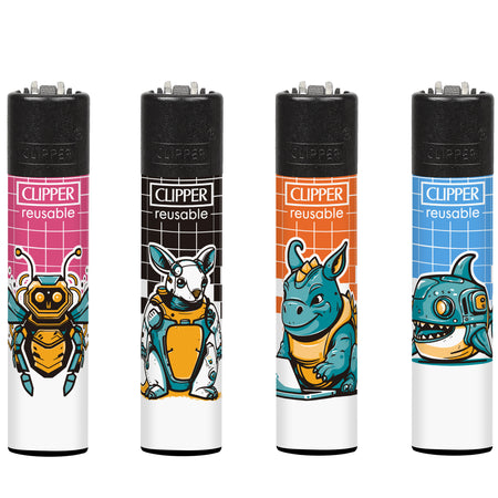 Clipper Classic Large Lighter ANIMAL ROBOTS D 1 X 48 lighters CL3A1920UAH