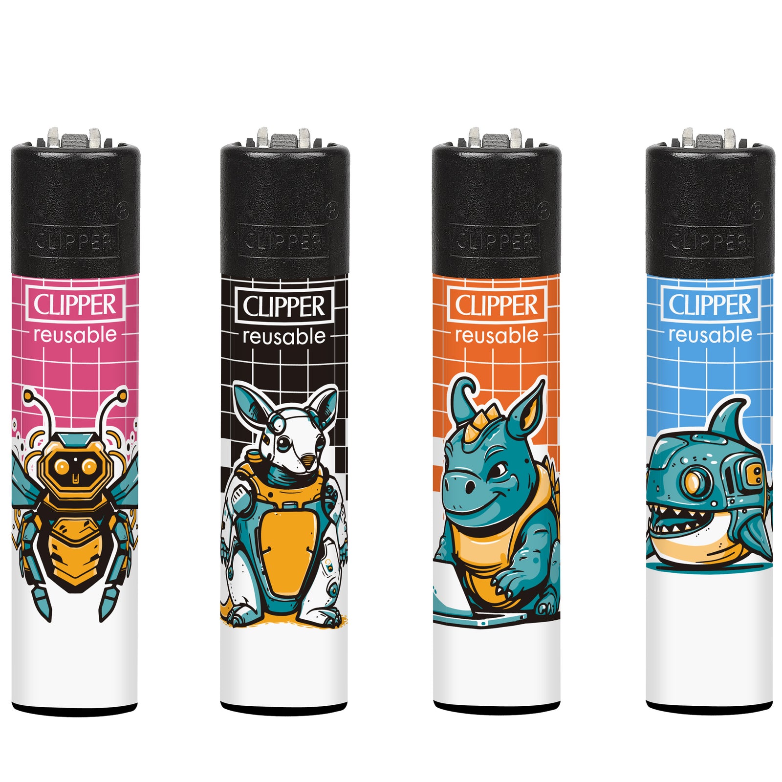 Clipper Classic Large Lighter ANIMAL ROBOTS D 1 X 48 lighters CL3A1920UAH