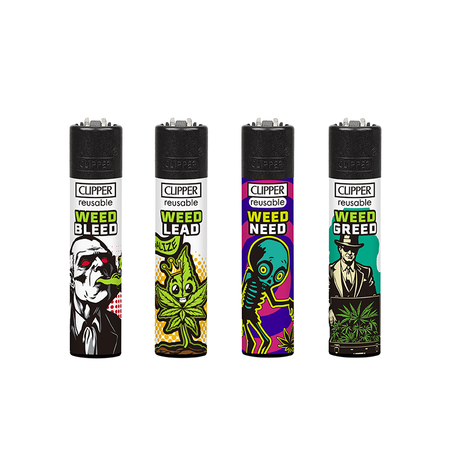 Clipper Classic Large Lighter WEED RHYME X 48 lighters CL3A1929UKH