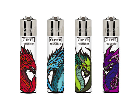 Clipper Classic Large Lighter MAGIC DRAGONS X 48 lighters CL3A1935EXH