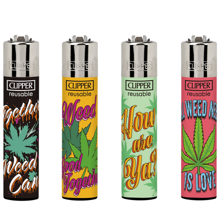 Clipper Lighter WEED SLOGAN 3 CL3A2104UKH X 48 lighters
