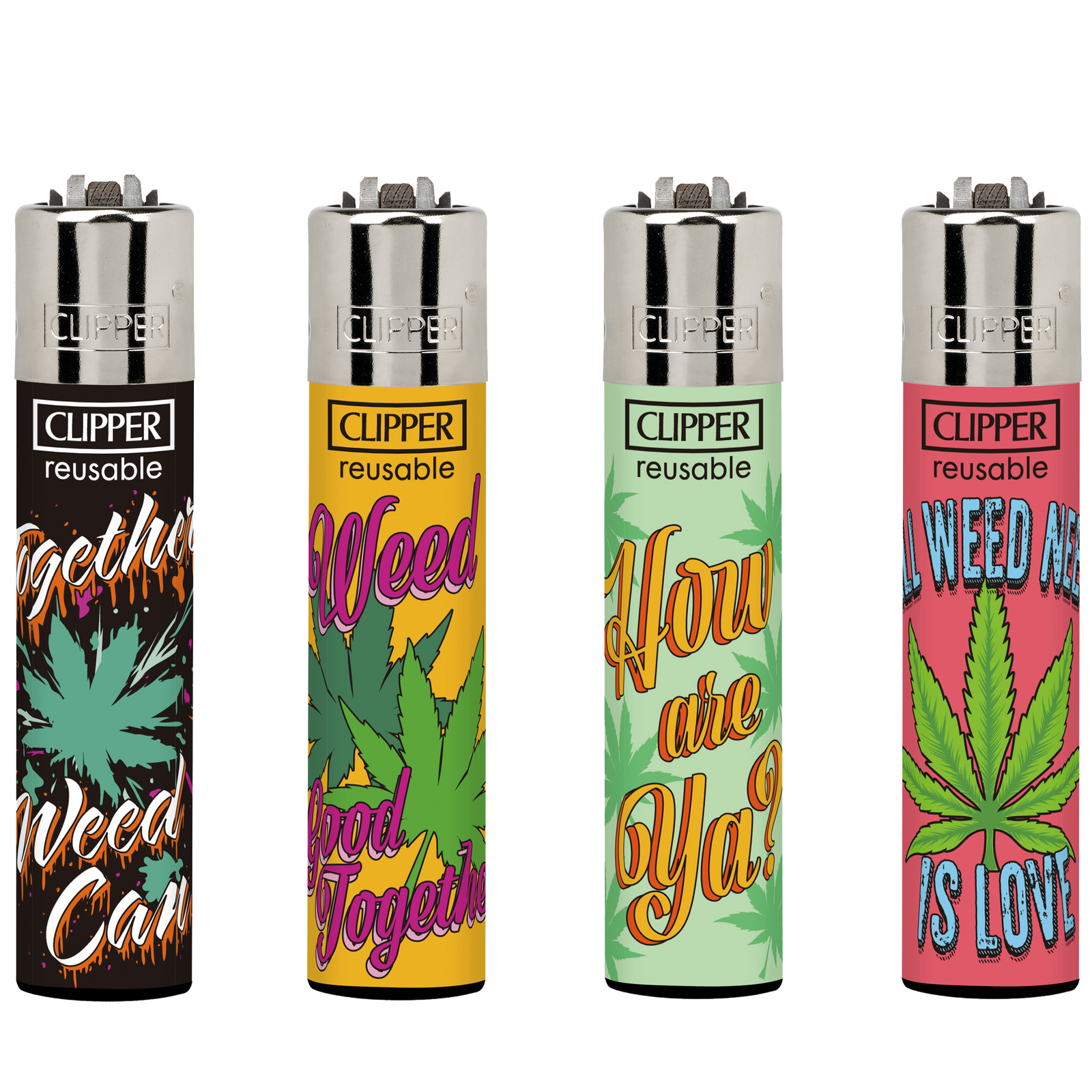 Clipper Lighter WEED SLOGAN 3 CL3A2104UKH X 48 lighters