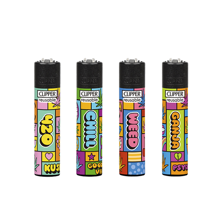 Clipper Classic Large Lighter POP WEED X 48 lighters CL3A814UKH