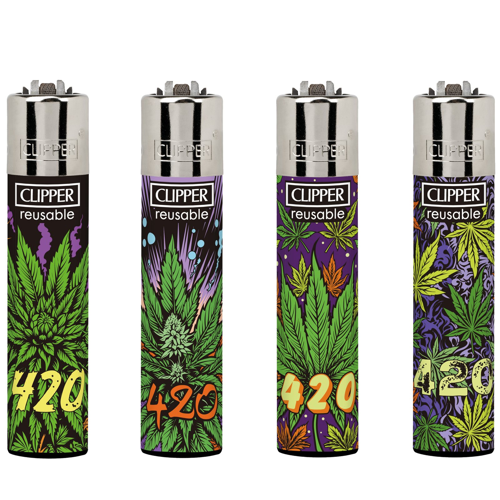 Clipper Lighter WEED LEAF CL5A038UKH X 48 lighters