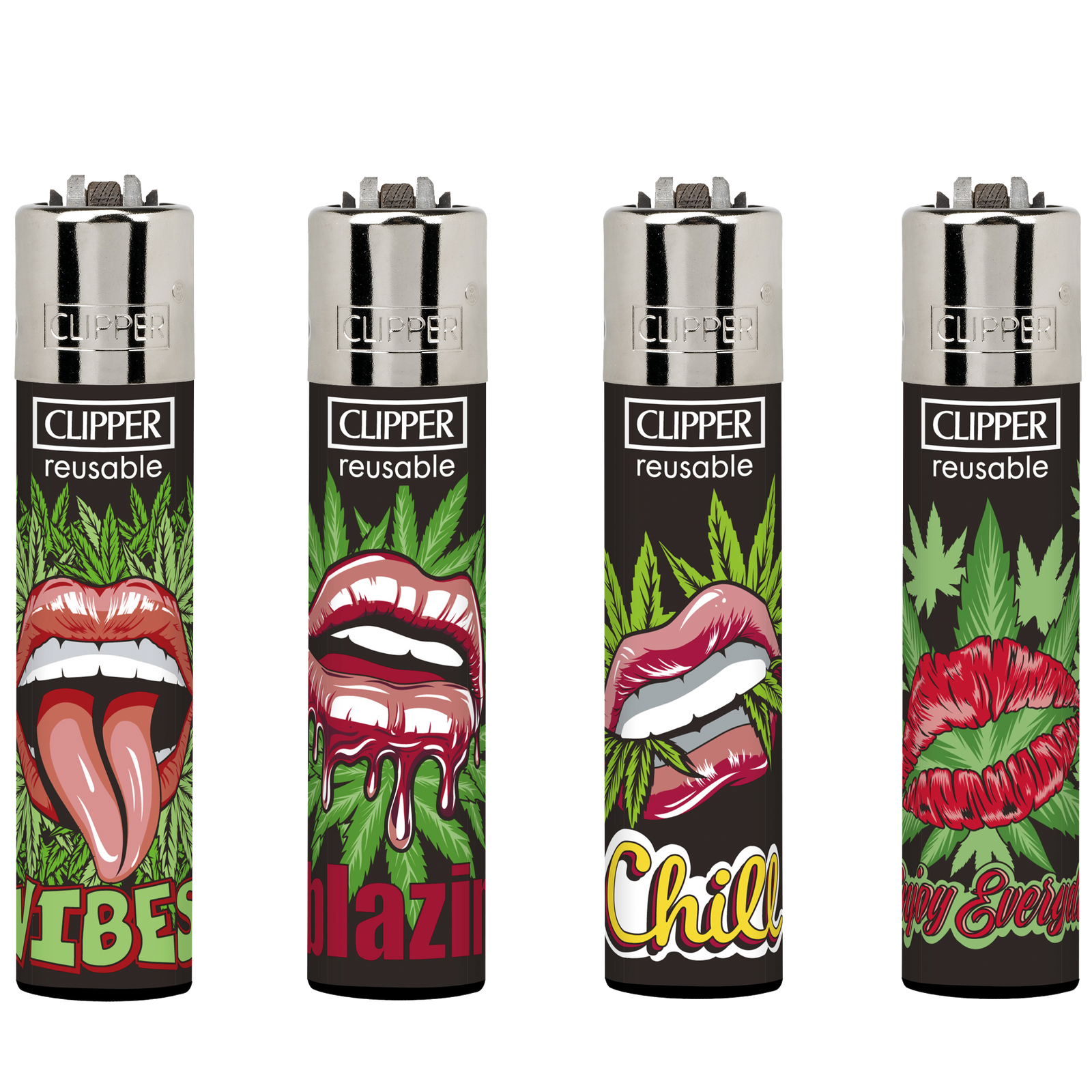 Clipper Lighter WEED VIBES CL5A044UKH X 48 lighters