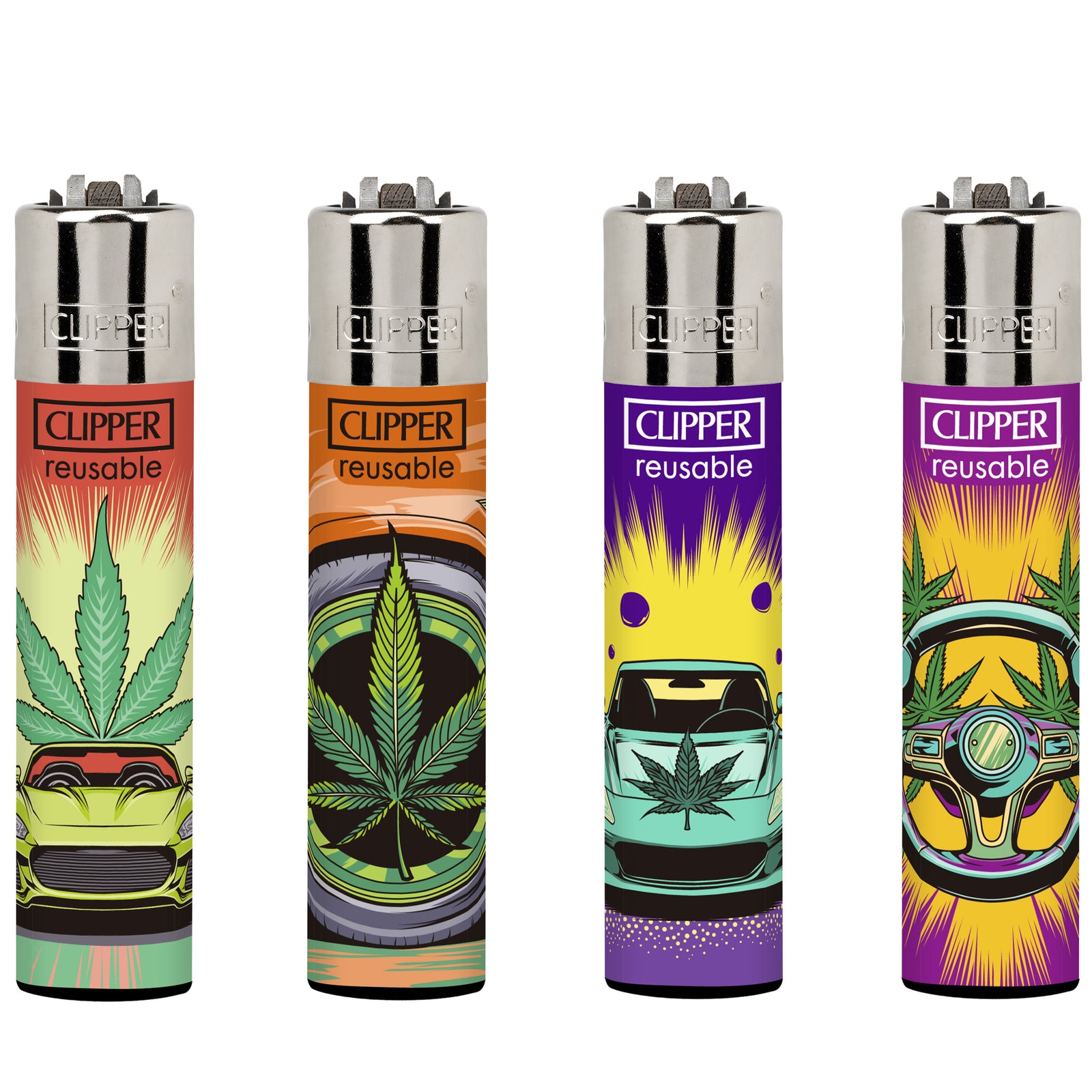 Clipper Classic Large Lighter SUPERCAR LEAVES X 48 lighters