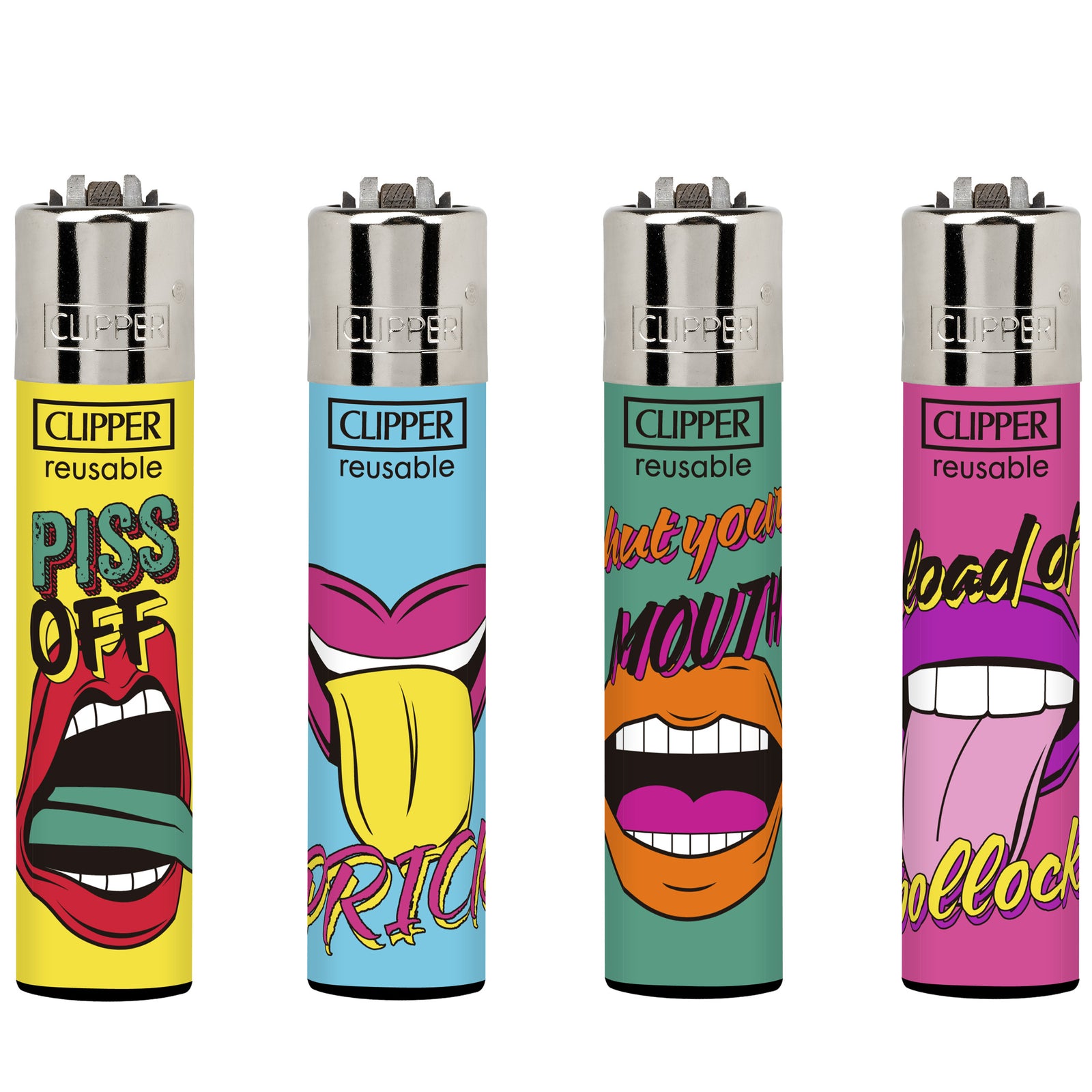 Clipper Classic Large Lighter NAUGHTY WORDS 6 X 48 lighters