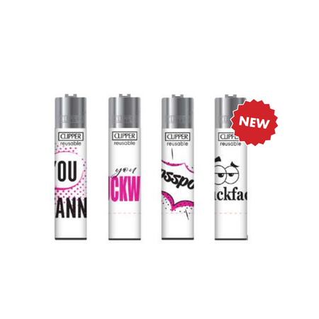 Clipper Classic Large Lighter NAUGHTY WORDS 8 + LB 1 X 48 lighters CL5A084UKH
