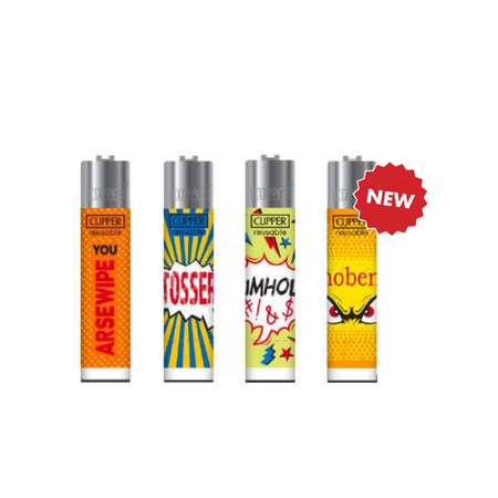 Clipper Classic Large Lighter NAUGHTY WORDS 9 + LB 1 X 48 lighters CL5A085UKH