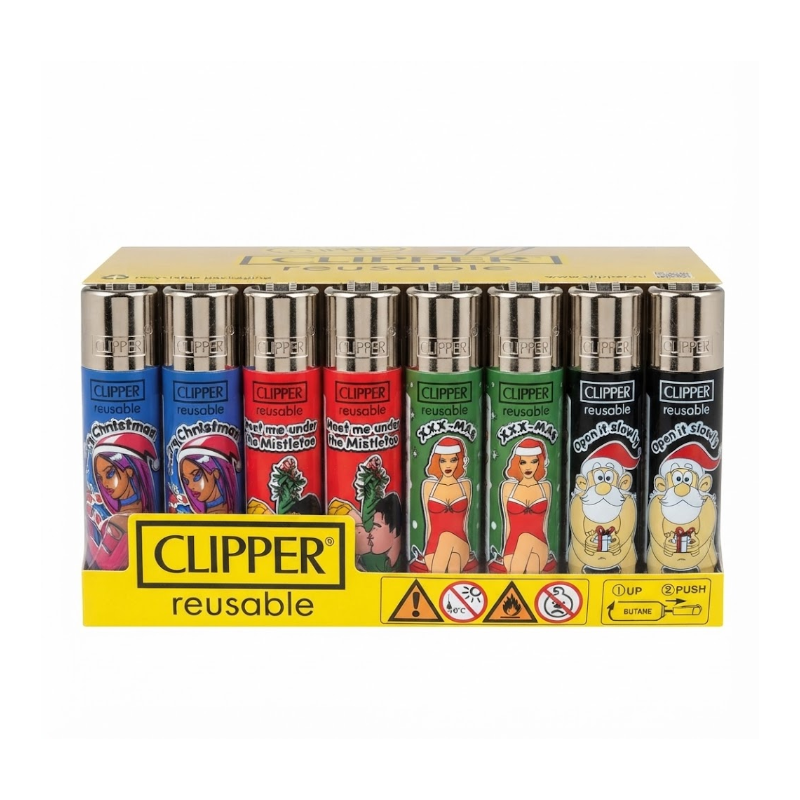 Clipper Classic Large Lighter NAUGHTY CHRISTMAS 1 X 48 lighters CL5A108UKH