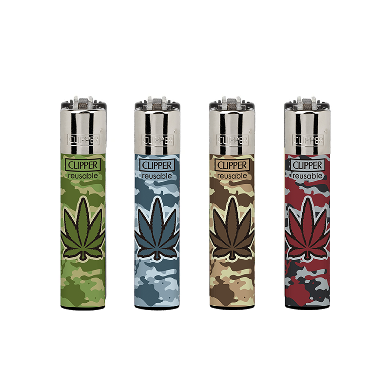 Clipper Classic Large Lighter WEED CAMO X 48 lighters CL5A118UKH