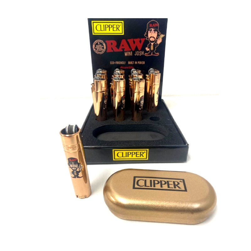 Exclusive Clipper Mini Rose Gold Metal Lighter – MINI JOSH Edition (12-Pack Box)