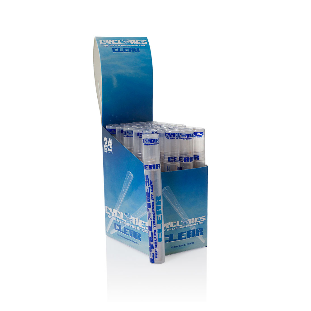 Cyclones Clear Pre-Rolled Cones Natural x 24 pack