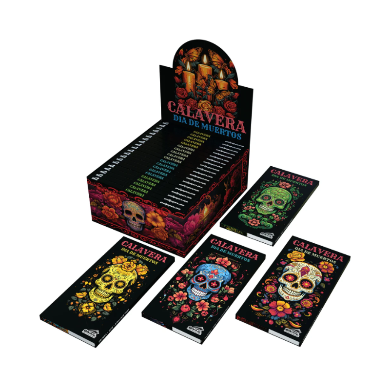 Calavera Dia De Muertos Kingsize Rolling Paper Rolling Tray + Tips (KSS + rolling tray)