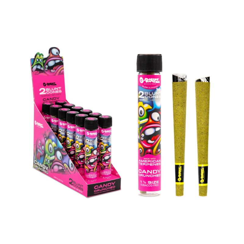 G-Rollz | 1¼ Size Terpene Infused Cones 'Candy Crunched' (12 Pack Display, 24 Cones)