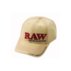 Raw Tan Poker Snapback Cap - Red Embroidered Logo Hat
