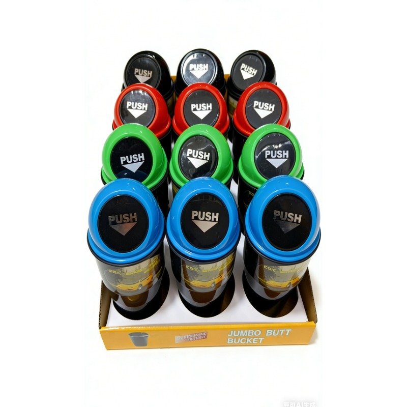 Jumbo Butt Bucket Portable Push Button Car Ashtray x 12