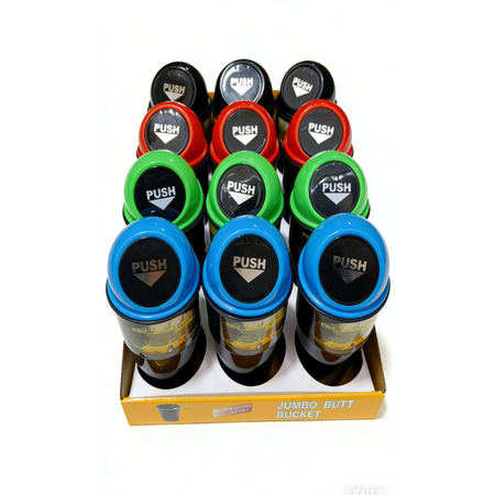 Jumbo Butt Bucket Portable Push Button Car Ashtray x 12