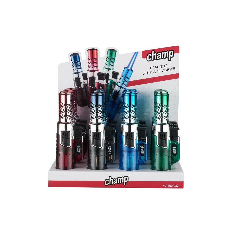 Champ High Jetflame Gradient Lighter – 12 Piece Display Mixed colours 40402337