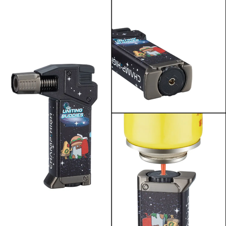 🔥 CHAMP HIGH Jetflamme Lighter – “Uniting Buddies” (Pack of 9)