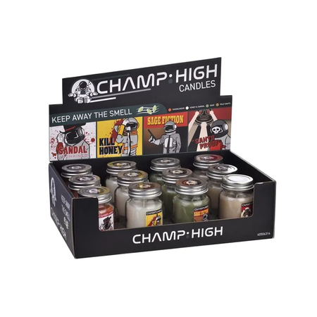 Champ High Candle Jars 4 Scents X 12 per tray