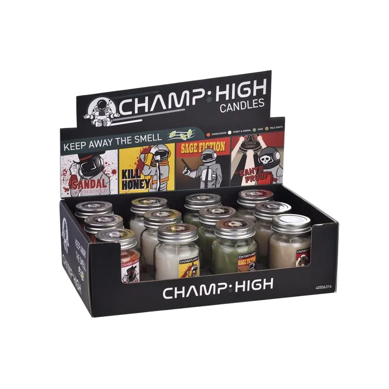 Champ High Candle Jars 4 Scents X 12 per tray