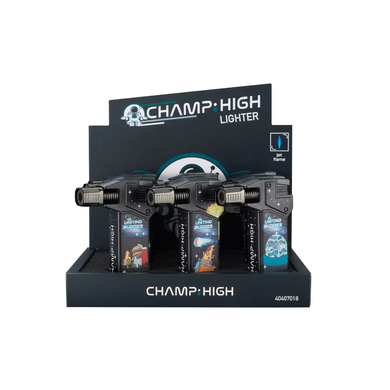 🔥 CHAMP HIGH Jetflamme Lighter – “Uniting Buddies” (Pack of 9)