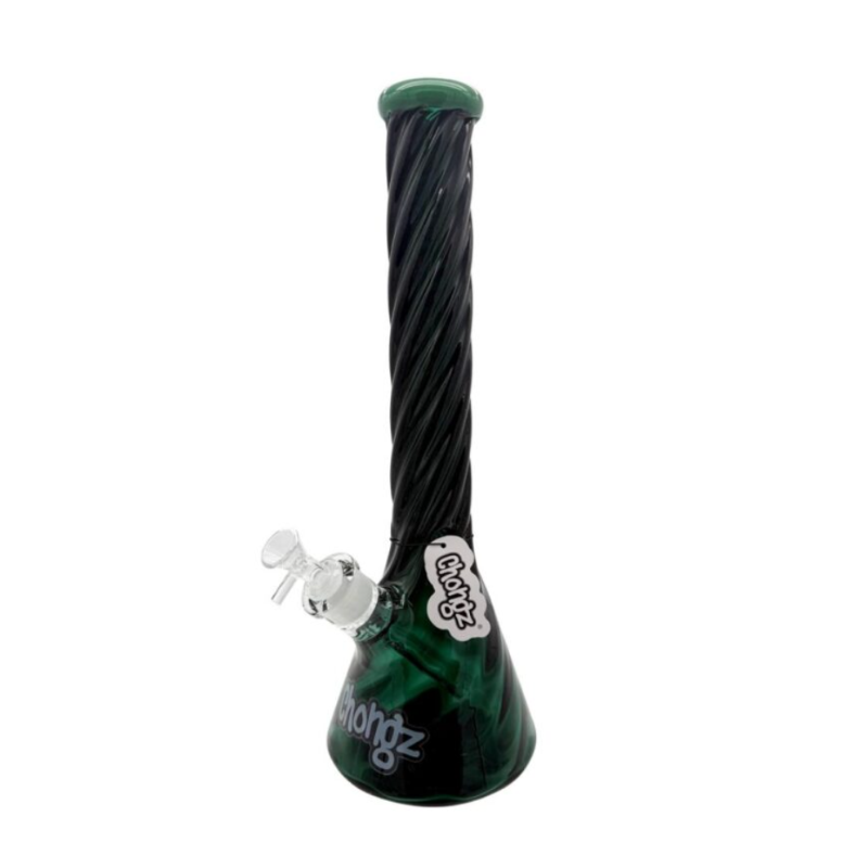 Chongz Glass 40cm “Twisted Melon” Teal Beaker Ice Bong