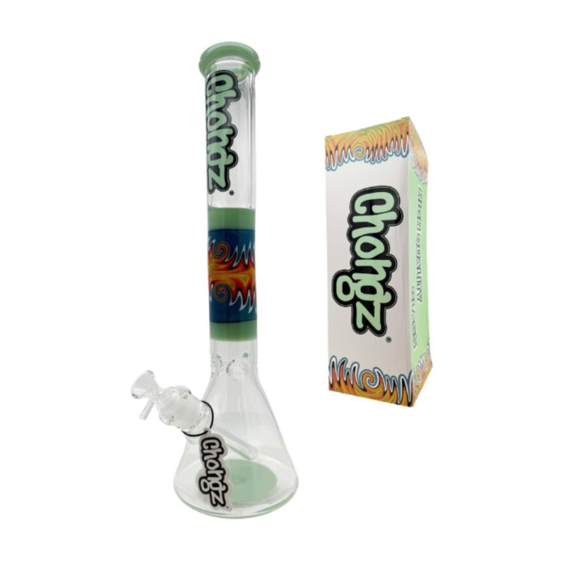 Chongz Glass 45cm “Foot on the Other Foot” Bong – Milk Green Accents