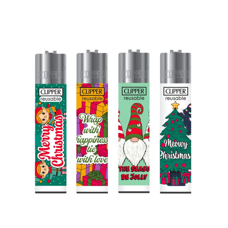 Clipper Classic Large Lighters “Merry Christmas”  X 48 lighters