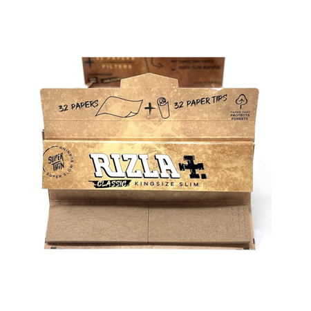 Rizla Classic King Size Rolling Papers + Filter Tips (Combi Pack) – 24 Booklets