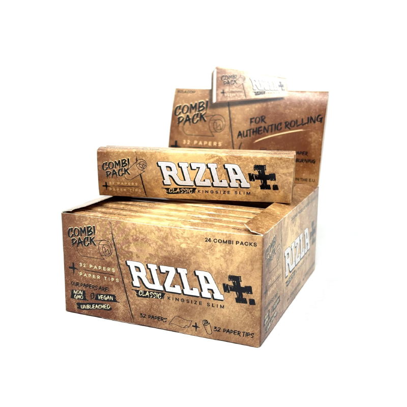 Exclusive Rizla Classic King Size Rolling Papers + Filter Tips (Combi Pack) – 24 Booklets