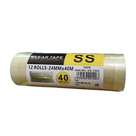 SS Clear Tape – 12 Rolls (24mm x 40m)