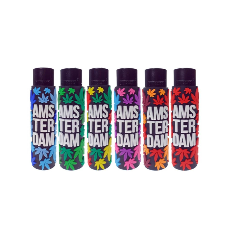 Clipper Amsterdam PVC Cover Lighter – Exclusive 24 Pack