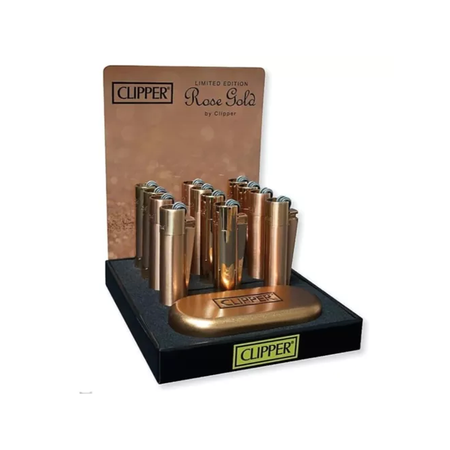 Clipper-Metal-Large-Lighter-&-Case-Rose-Gold-x-12