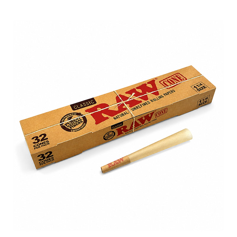 Raw Pre Rolled Classic 1-1/4 Cones 32 pack