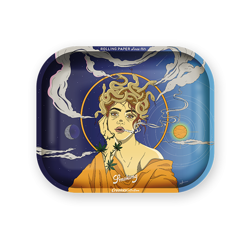 Exclusive New Smoking Stunning Cosmic Medusa Rolling Tray XL 34 cm x 27.5 cm