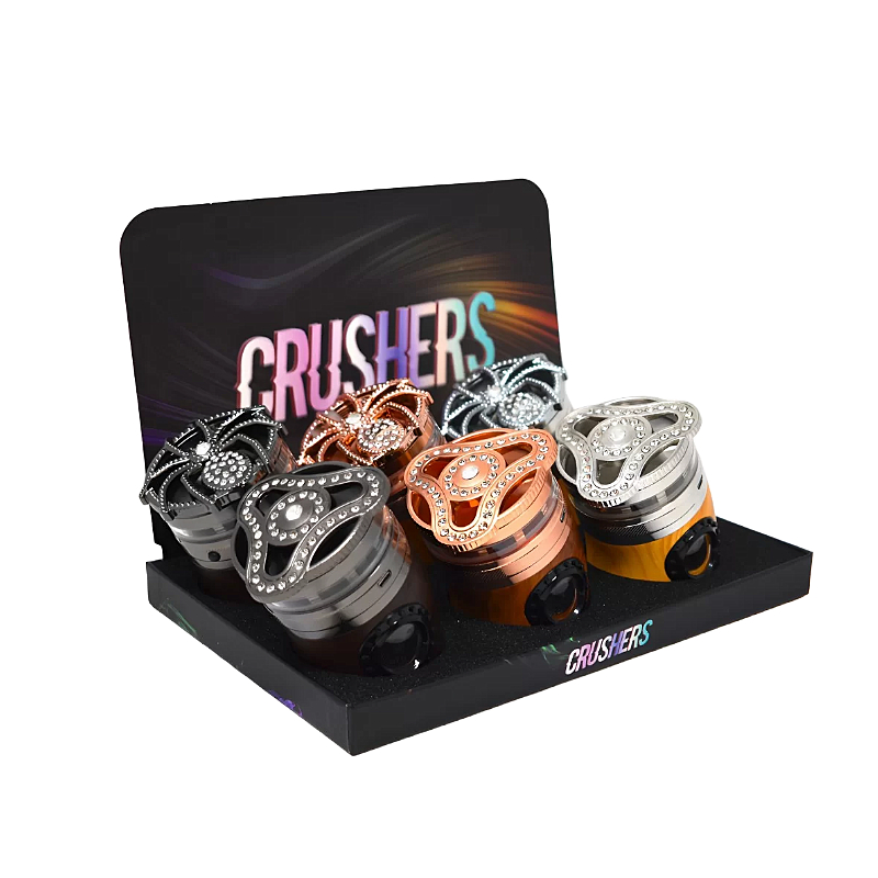 SINGLE Crushers Spider & Curved Rudder Led Grinder Assorted Colours x 1