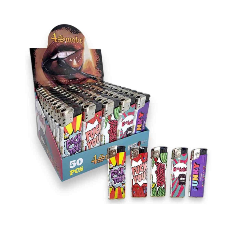 4Smoke Electronic lighter Curse Words LO18 50pcs
