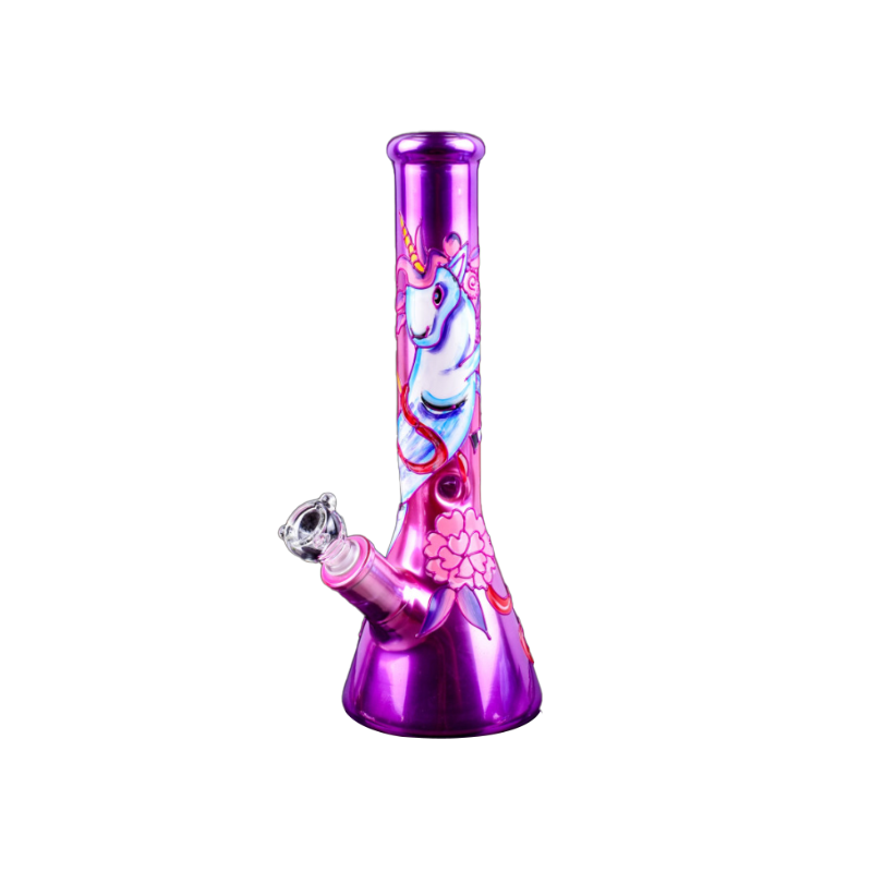 Cute Unicorn Glow In The Dark Beaker Bong 14 inches